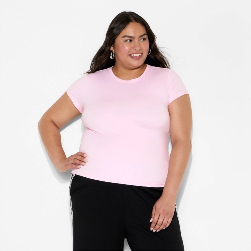 WILD FABLE Light Pink Butter Bliss Short Cap Sleeved Soft Tee Size 2X